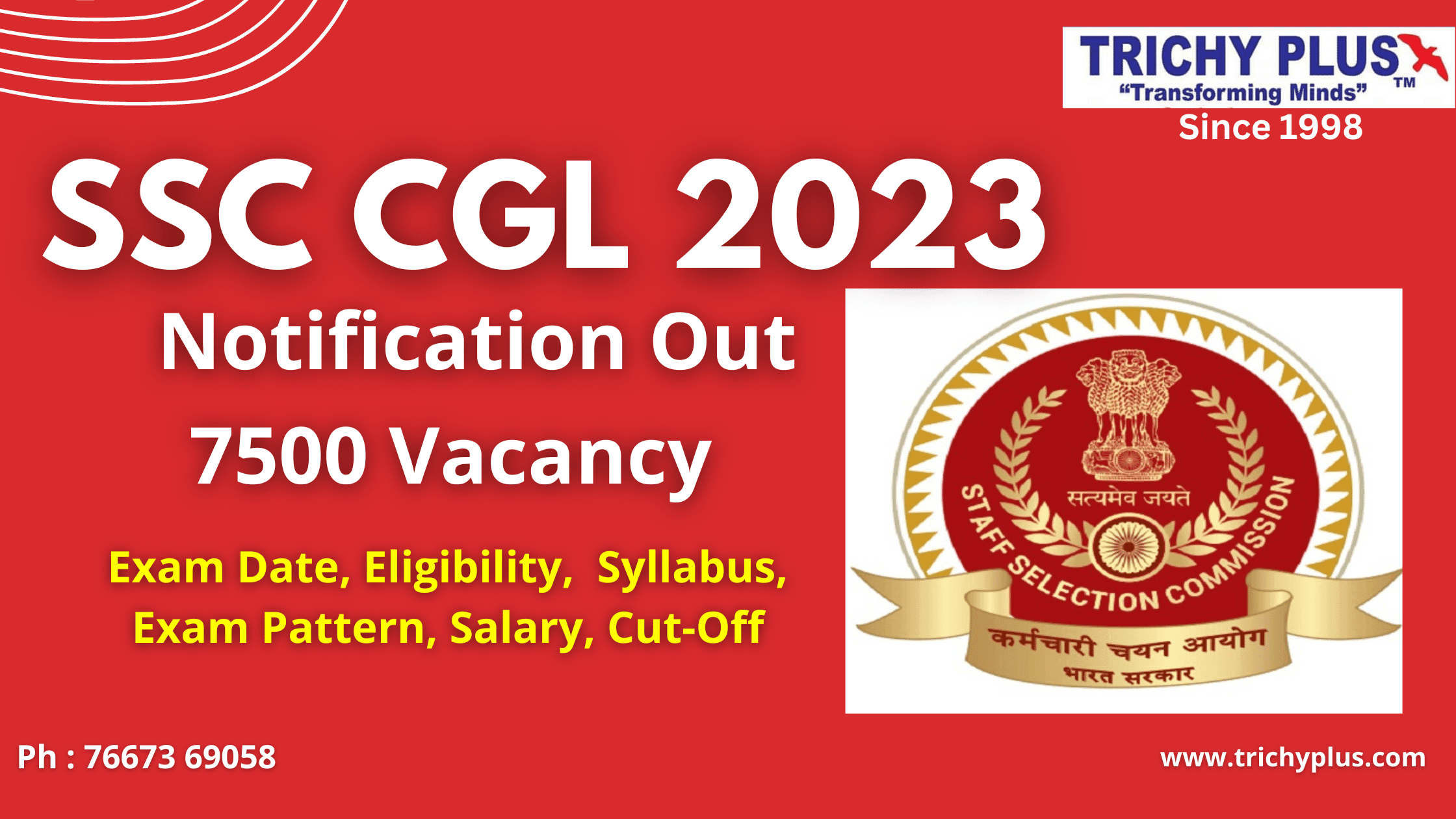 SSC CGL Coaching 2023 7500 Vacancy