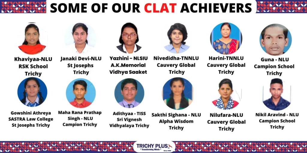CLAT achievers of Trichy Plus
